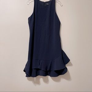 Cynthia Rowley Ruffled Navy Blue Dress.